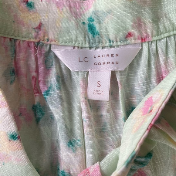 LC Lauren Conrad Square Neck Floral Peasant Top - Picture 4 of 5